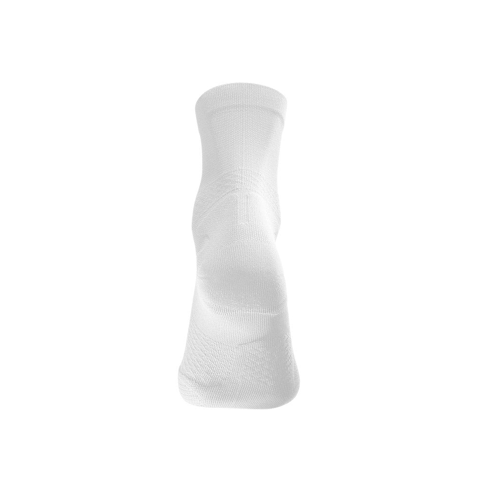 Back view of the Bauerfeind Run Ultralight running sock showing the Achilles Comfort groove and heel protection