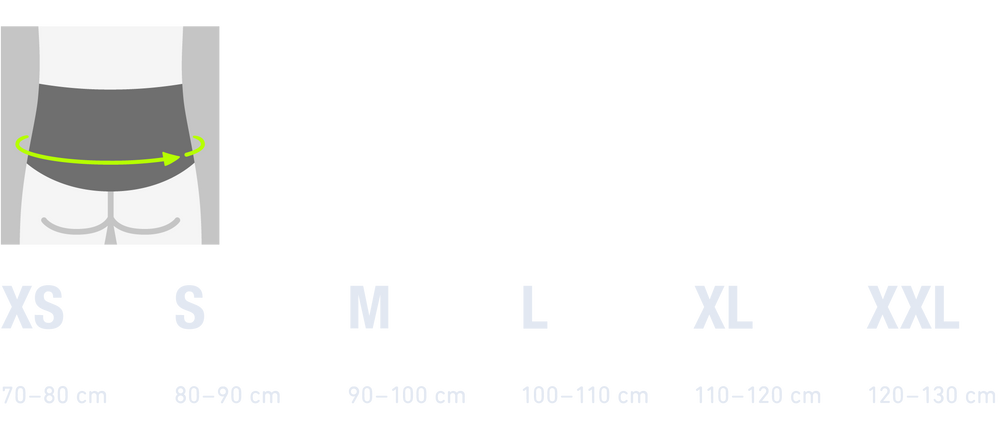 Sports Back Support size chart