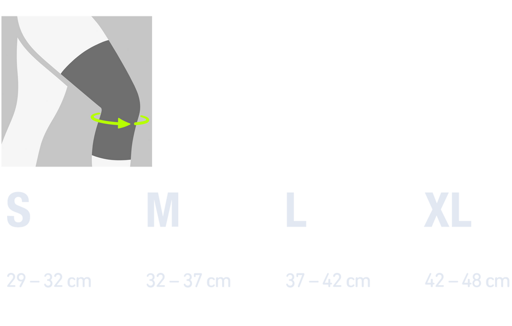 Sports Compression Knee Sleeve size chart