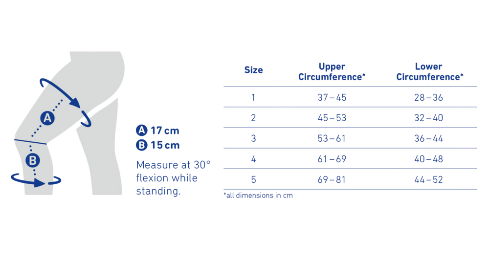 SecuTec® Genu Flex size chart