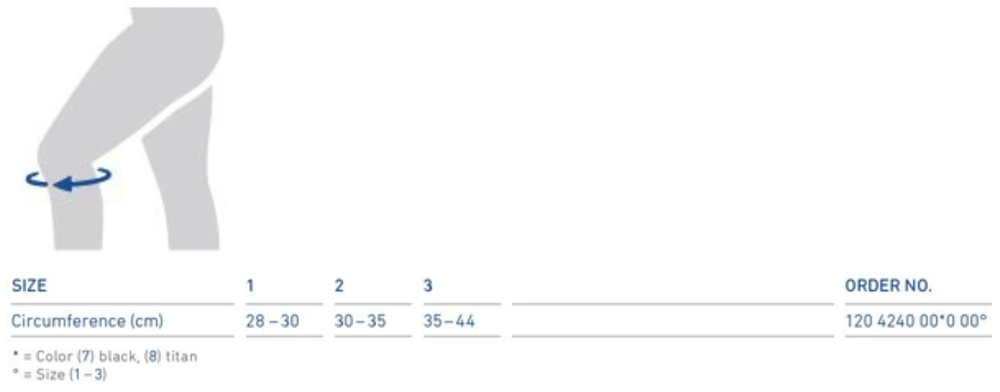 GenuPoint Knee Strap size chart